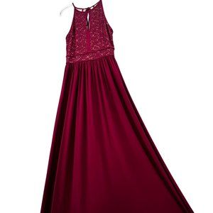 Burgundy Prom Evening Bridesmaid Dress 6 Sleeveless Long Maxi Morgan & Co